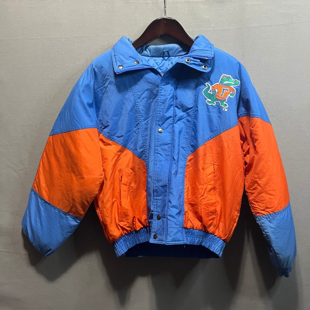 Vintage Competitor Florida Gators Jacket Blue Orange Puffer Mens Large Retro